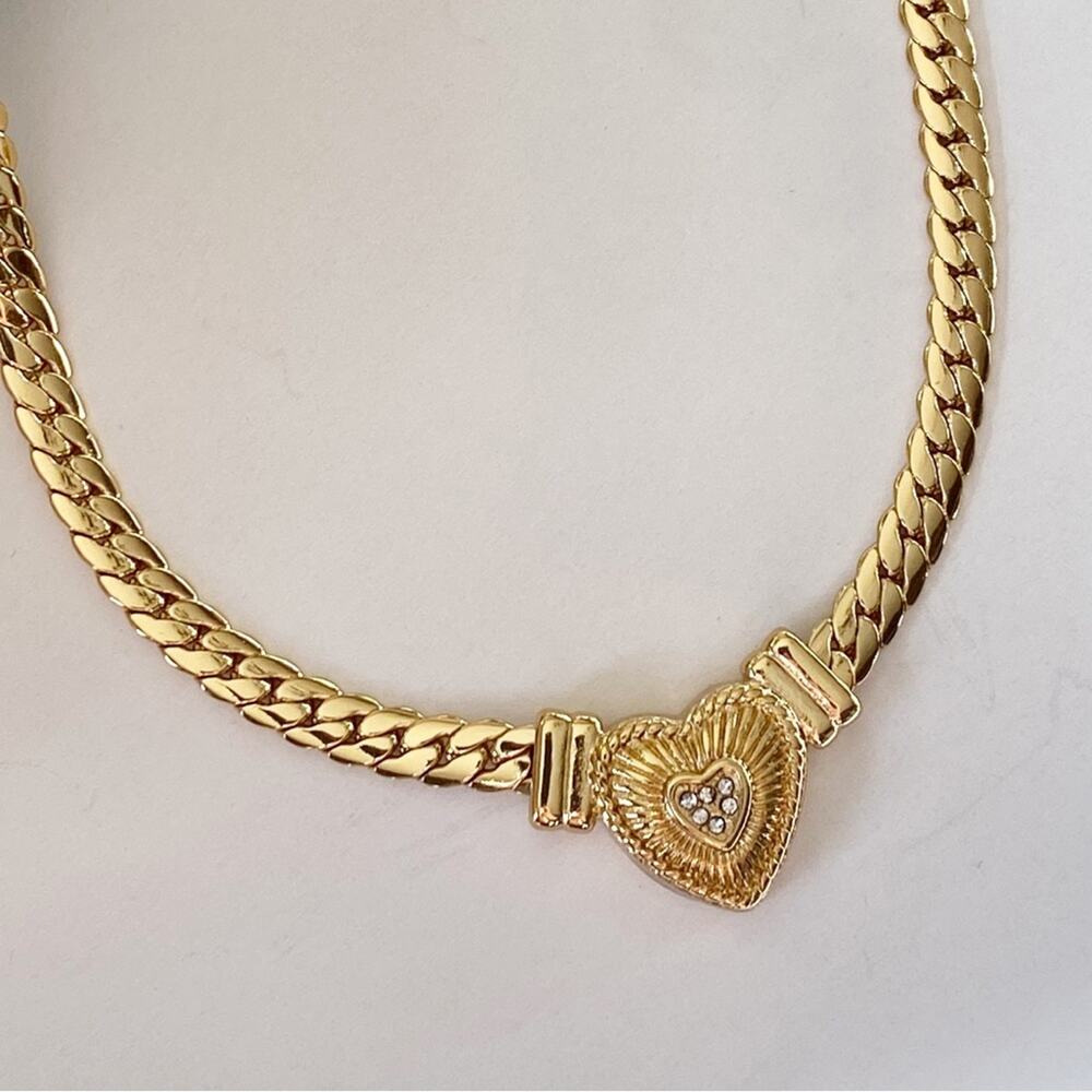 NEW Rhinestone Heart On Snake Chain - Picture 14 of 15